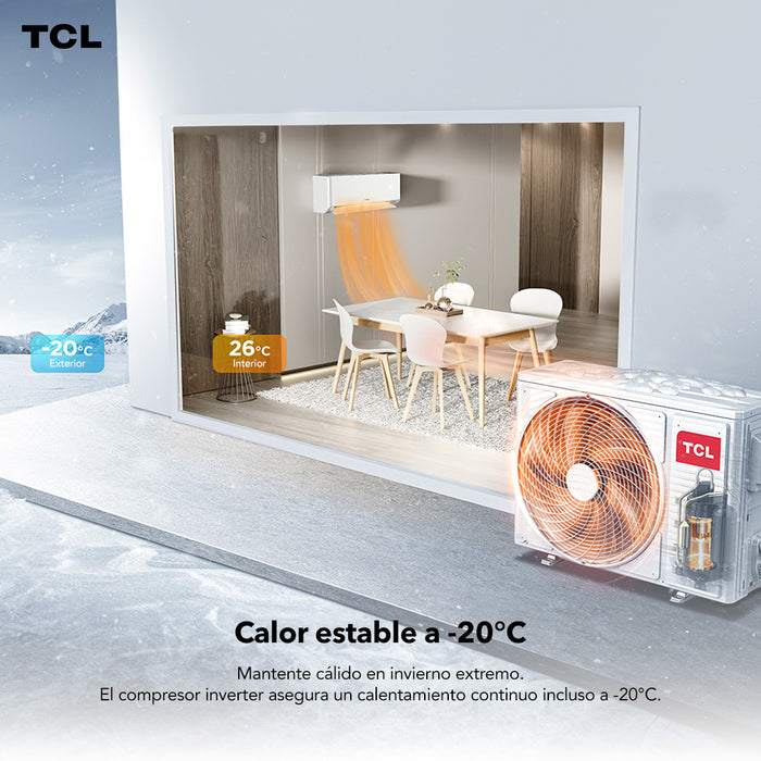 Unidad interior del aire acondicionado TCL BreezeIN instalada en una pared