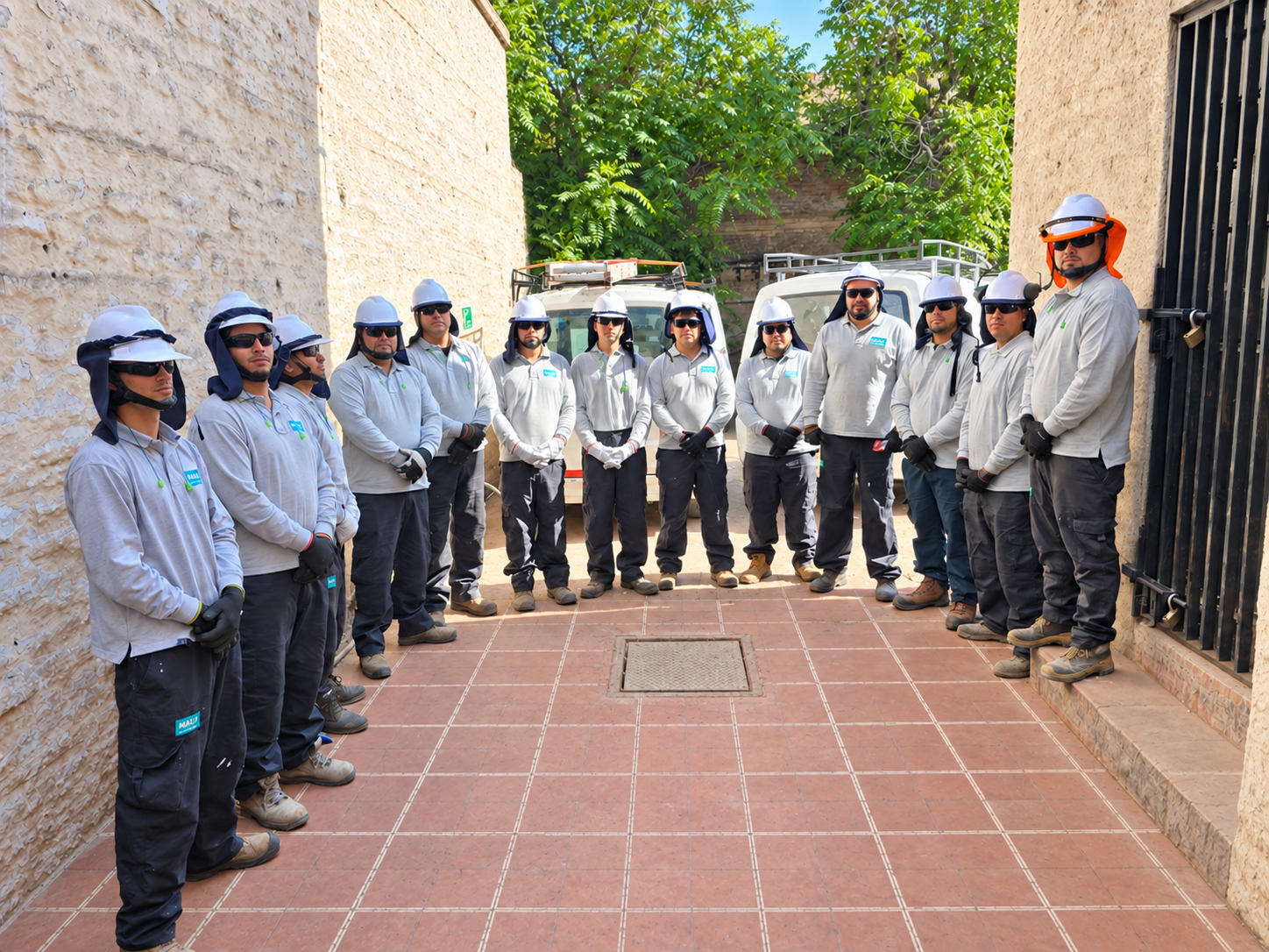 Equipo de M&U con uniformes y elementos de protección